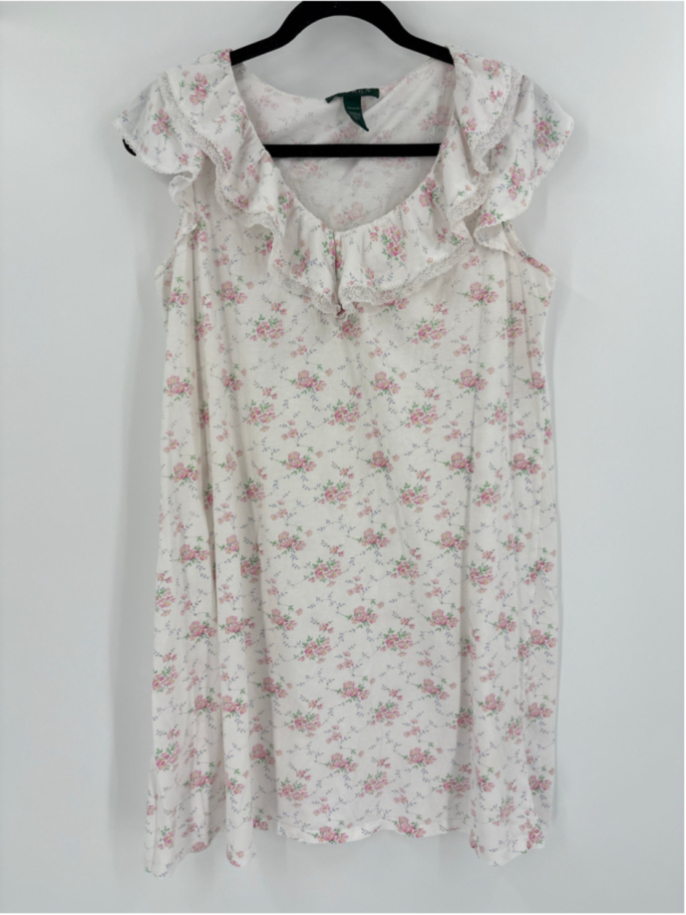 Lauren Ralph Lauren Cottage Core Romantic Cotton Ruffle Whimsy Nightgown Medium